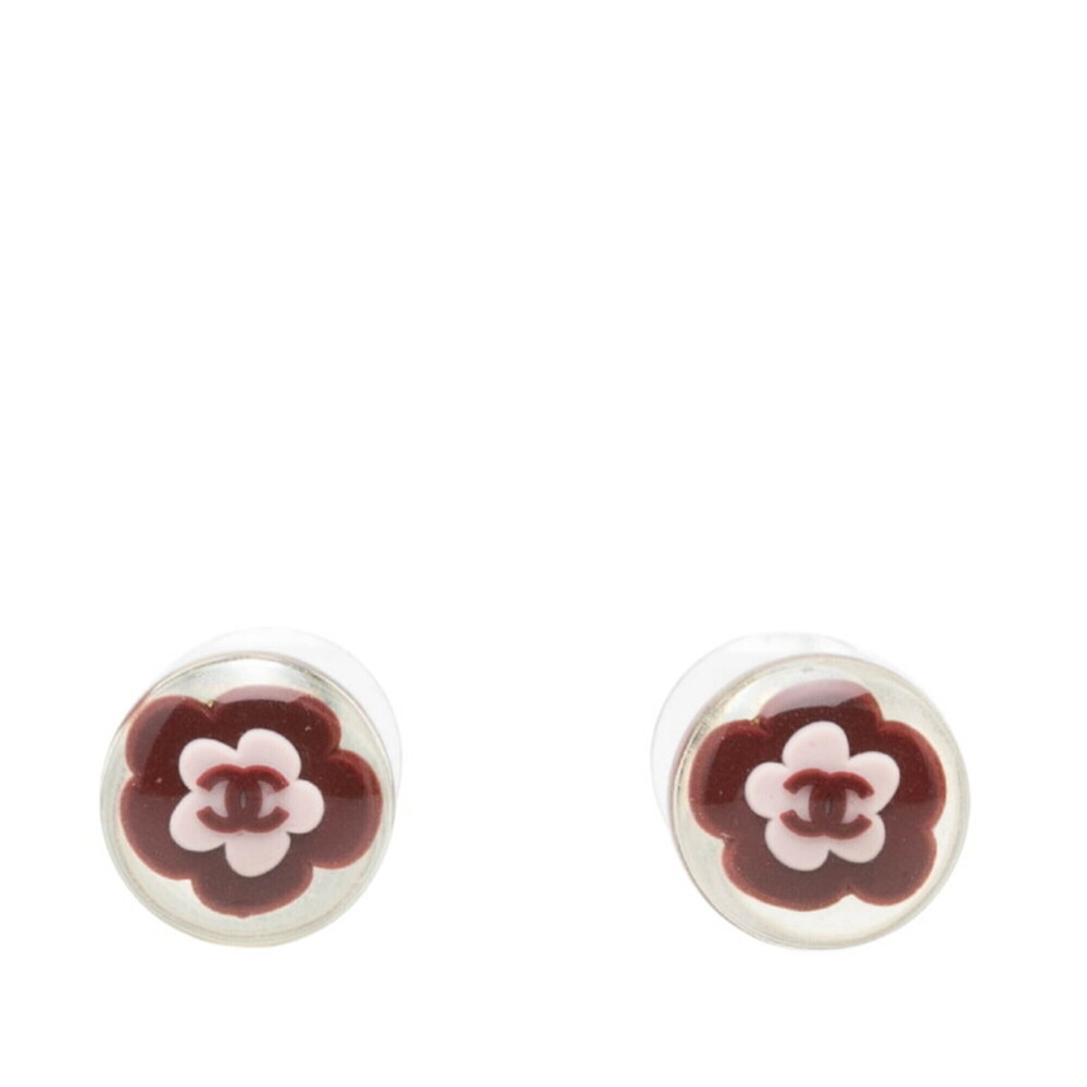 CHANEL Silver Logo Earrings